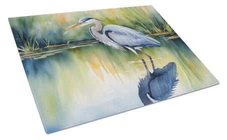 Blue Heron Stalking Prey Glass Cutting Board Decorative Tempered Glass Kitchen Cutting and Serving Board Large Size Chopping Board