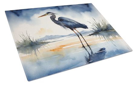 Blue Heron Barely Lit Sky Glass Cutting Board Decorative Tempered Glass Kitchen Cutting and Serving Board Large Size Chopping Board