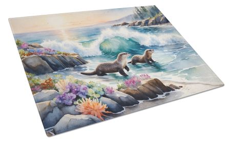 Coastal Wildlife Seals Glass Cutting Board Decorative Tempered Glass Kitchen Cutting and Serving Board Large Size Chopping Board