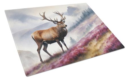 Highland Red Deer Glass Cutting Board Decorative Tempered Glass Kitchen Cutting and Serving Board Large Size Chopping Board (Default: Default)